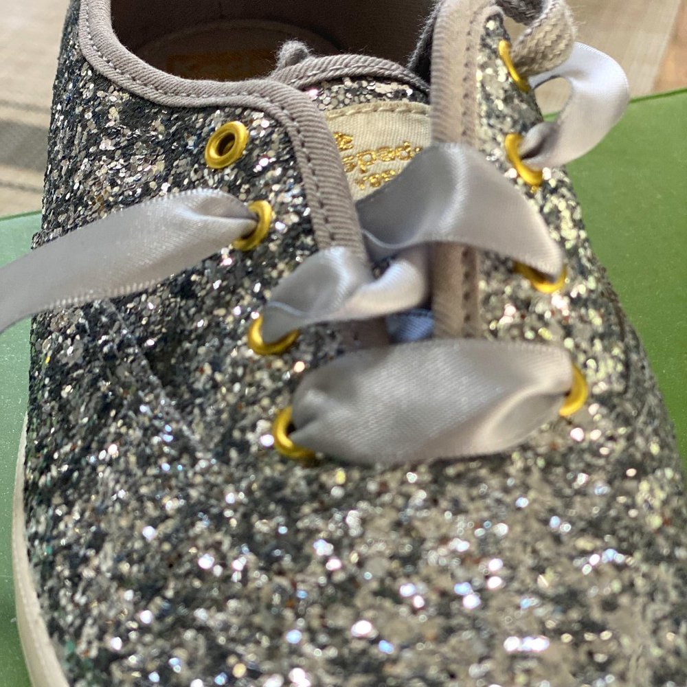 Kate Spade Keds - Size 7.5 Silver Glitter